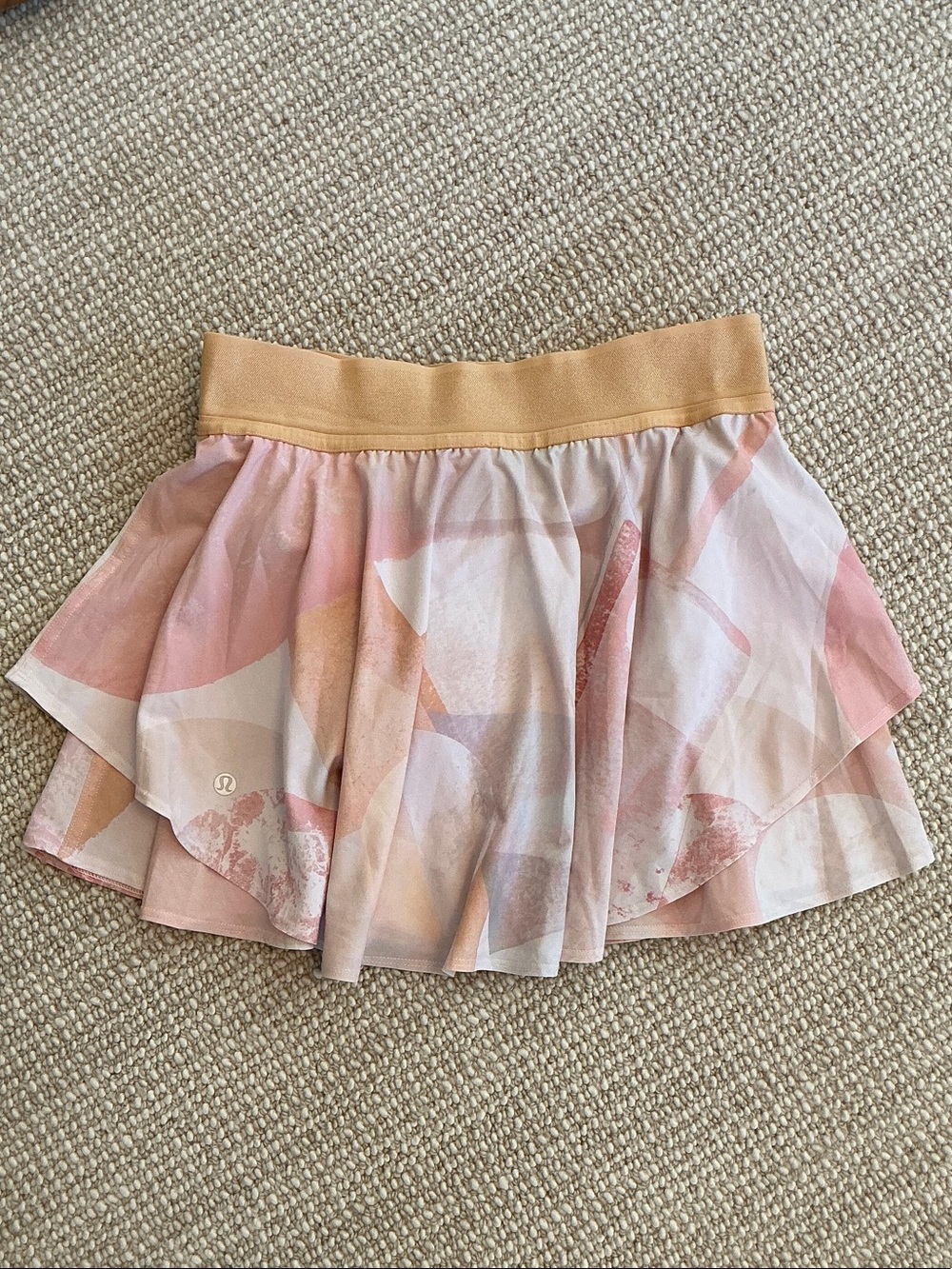 lululemon athletica Pink and Tan Printed Athletic Skirt